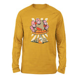 Planet Oil Squeezer Men/Unisex Drop Shoulder Sweatshirt in Heather Mustard color