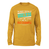 I'm Not Totally Useless, I Can Be Used As A Bad Example Men/Unisex Drop Shoulder Sweatshirt in Heather Mustard color