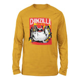 Chinzilla Monster Men/Unisex Drop Shoulder Sweatshirt in Heather Mustard color