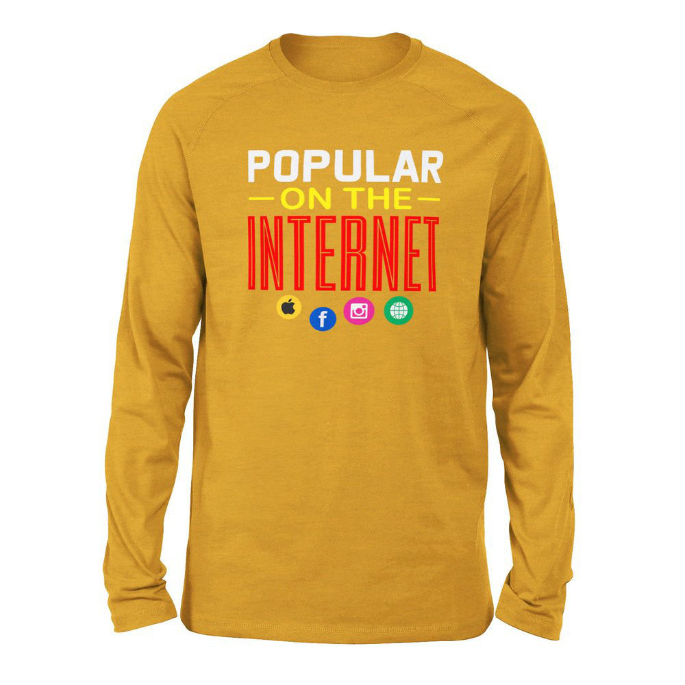 Popular On The Internet Men/Unisex Drop Shoulder Sweatshirt in Heather Mustard color