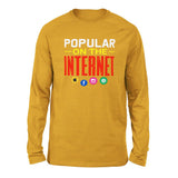 Popular On The Internet Men/Unisex Drop Shoulder Sweatshirt in Heather Mustard color