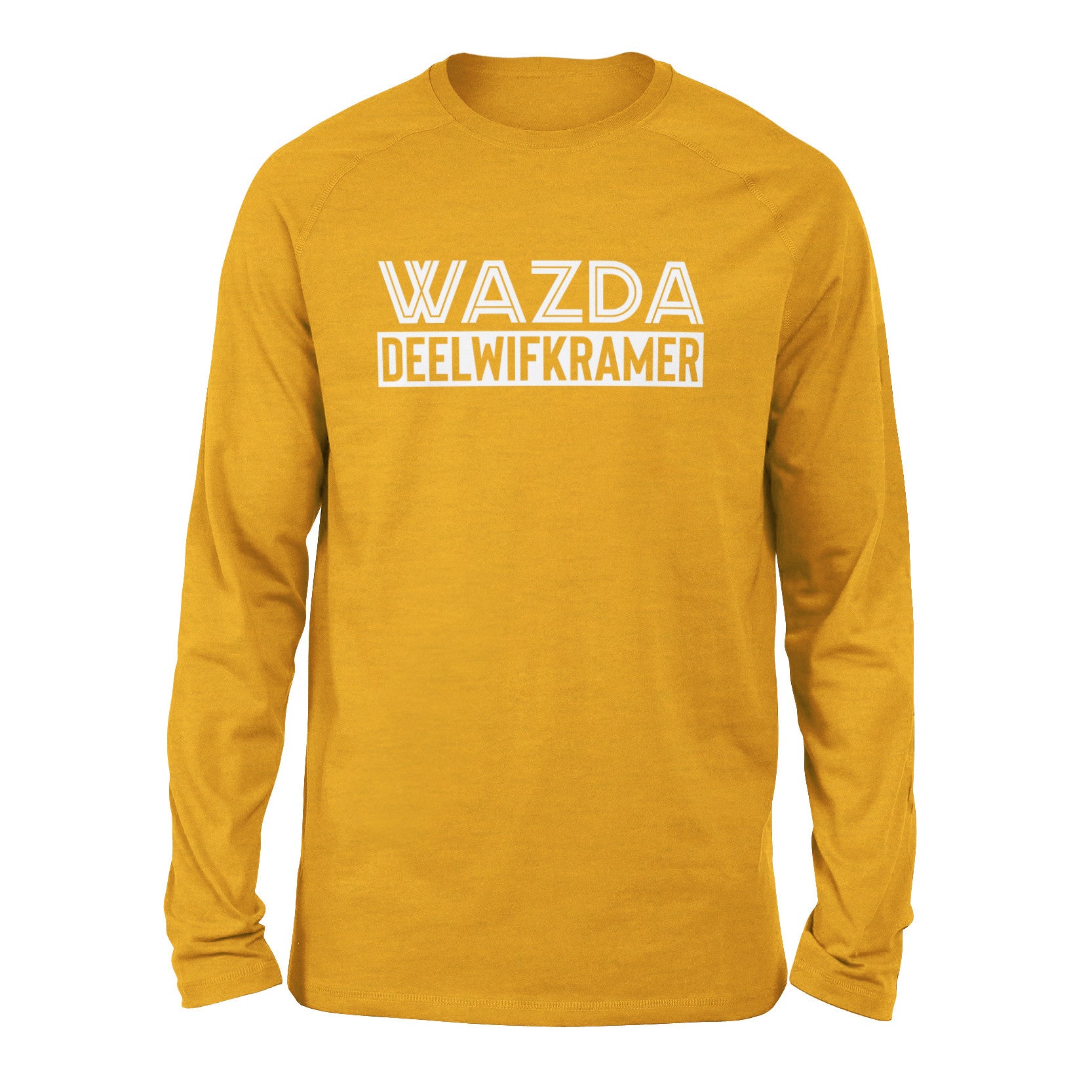 Wazda Deelwifkramer Men/Unisex Drop Shoulder Sweatshirt in Heather Mustard color