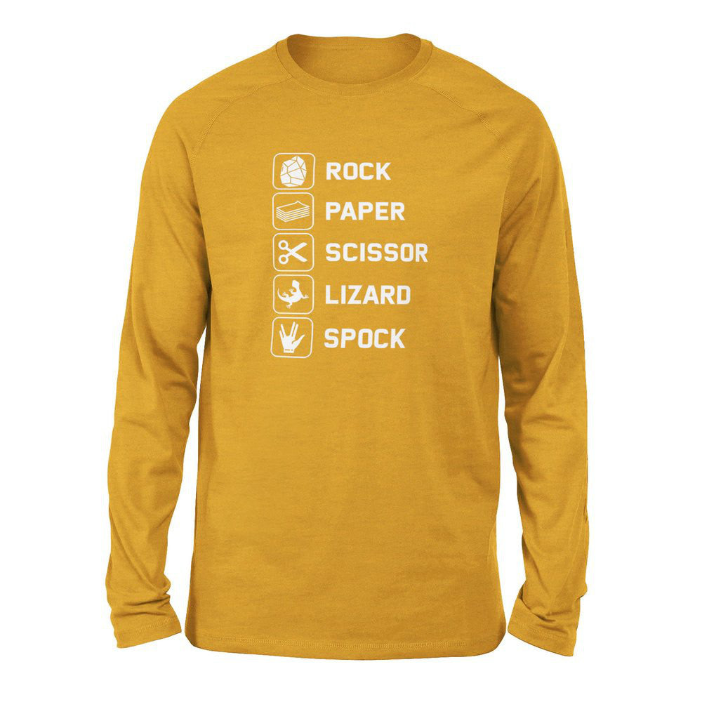 Rock Paper Scissor Lizard Spock Men/Unisex Drop Shoulder Sweatshirt in Heather Mustard color