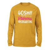 Gosh!! Being A Pricess Is Exhausting Men/Unisex Drop Shoulder Sweatshirt in Heather Mustard color