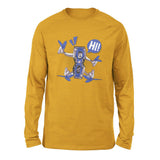 Quadcopter Robot Men/Unisex Drop Shoulder Sweatshirt in Heather Mustard color