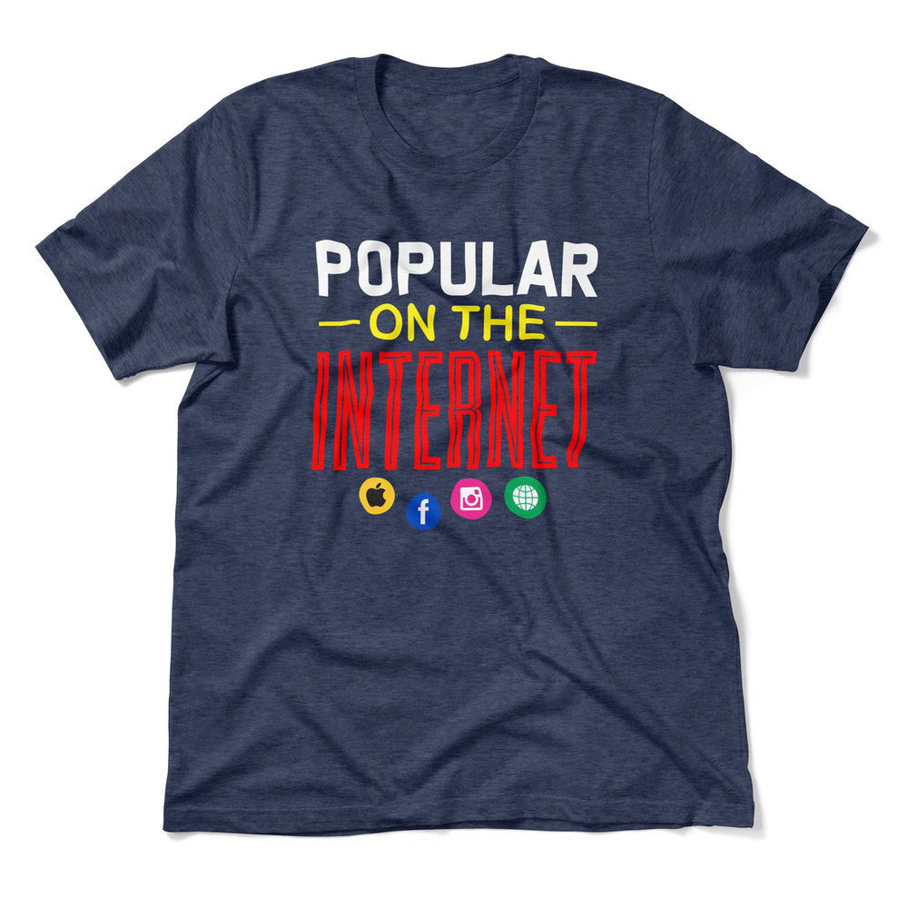 Popular On The Internet Men/Unisex T-Shirt in Heather Navy color