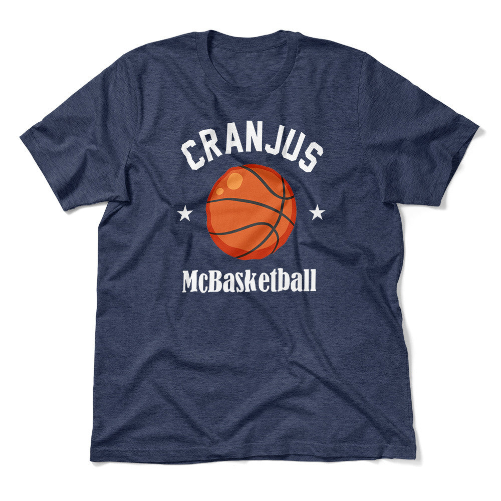 Cranjus Mcbasketball Men/Unisex T-Shirt in Heather Navy color