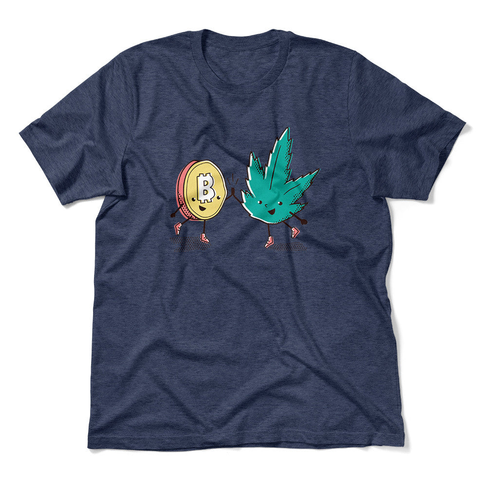 420 Bitcoin Men/Unisex T-Shirt in Heather Navy color