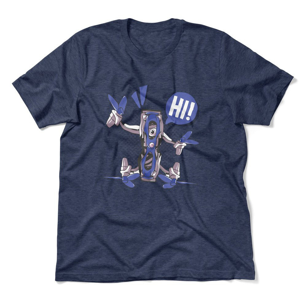 Quadcopter Robot Men/Unisex T-Shirt in Heather Navy color