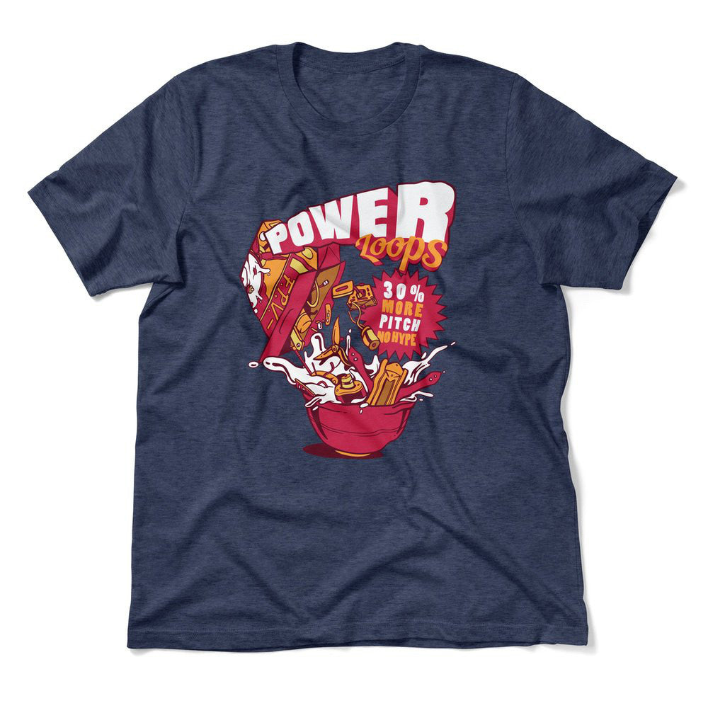 Power Loops Men/Unisex T-Shirt in Heather Navy color