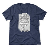 Debt Atlas Men/Unisex T-Shirt in Heather Navy color