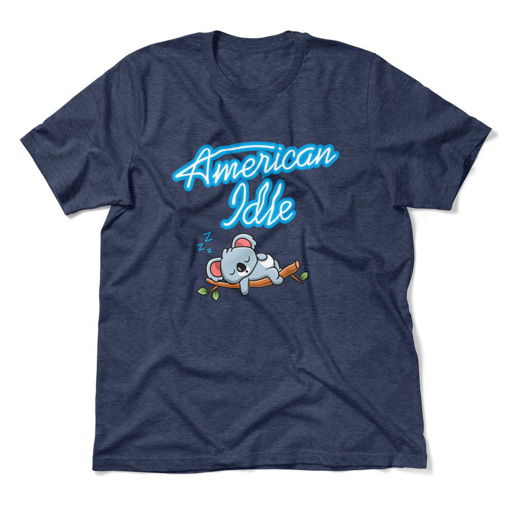 American Idle Men/Unisex T-Shirt in Heather Navy color