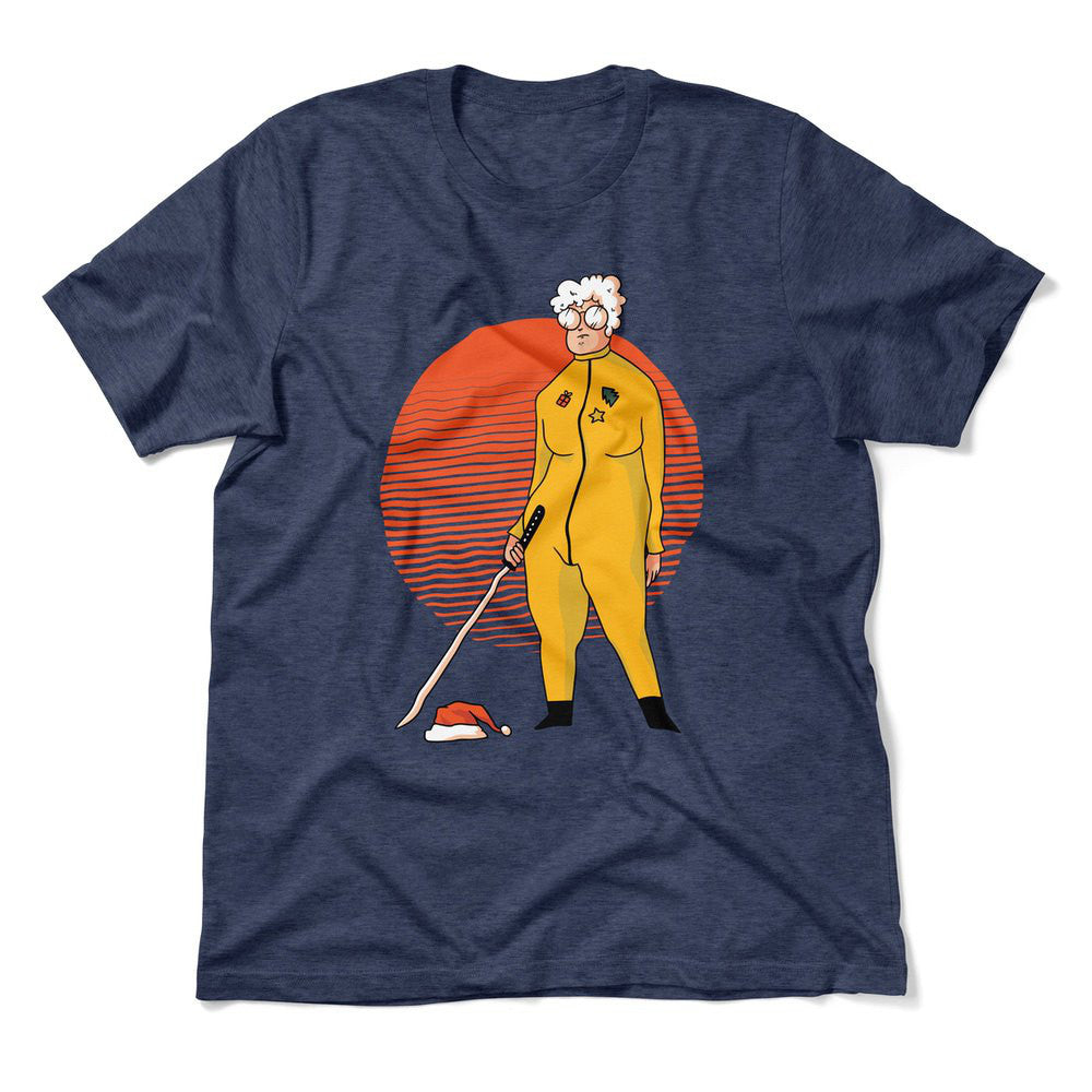 Kill Bill Mrs.santa Men/Unisex T-Shirt in Heather Navy color