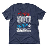 Monday, The Only Day You Can Wear The Same Exact Outfit As Yesterday Without Anyone Knowing Men/Unisex T-Shirt in Heather Navy color