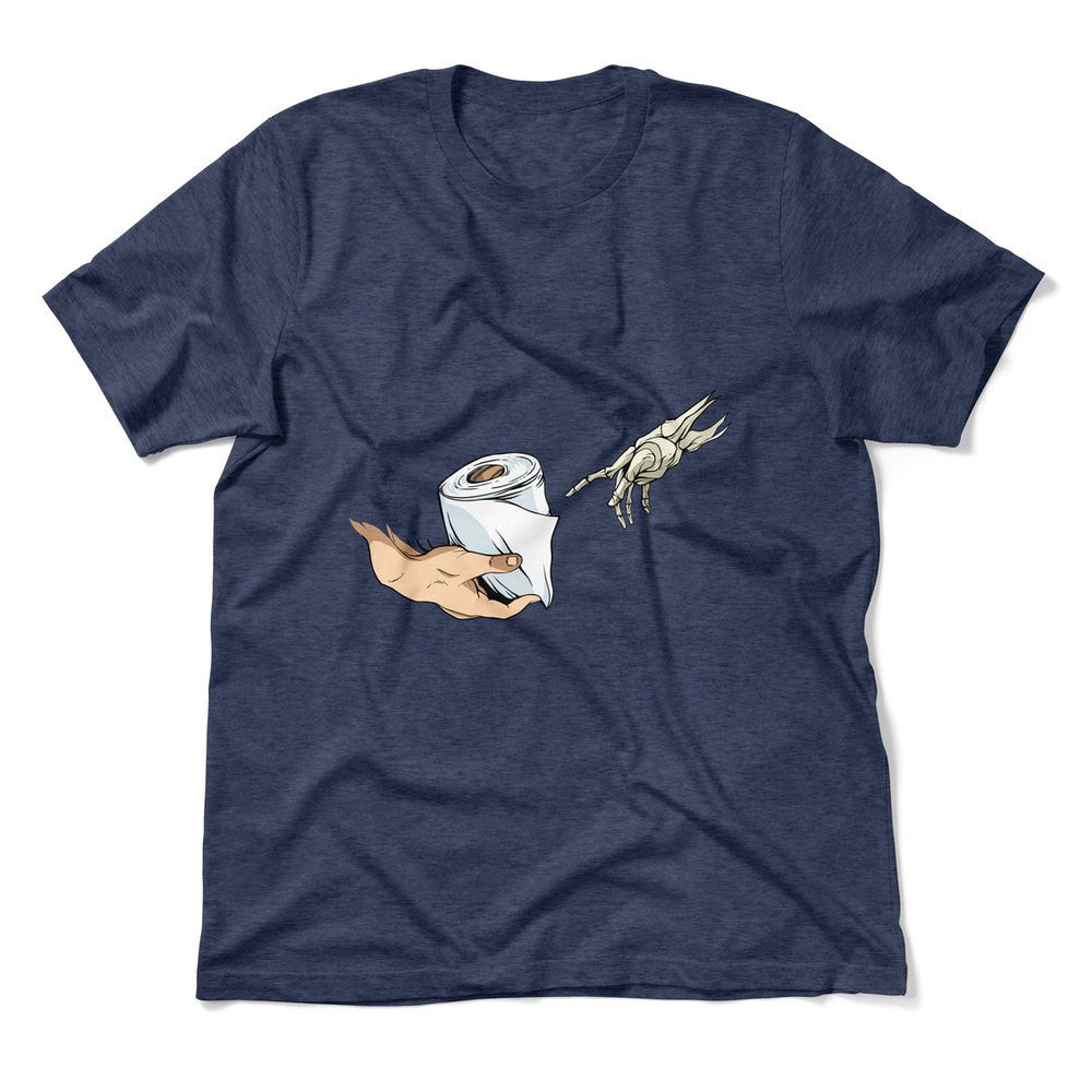 Creation Of Adam - Toilet Paper Men/Unisex T-Shirt in Heather Navy color