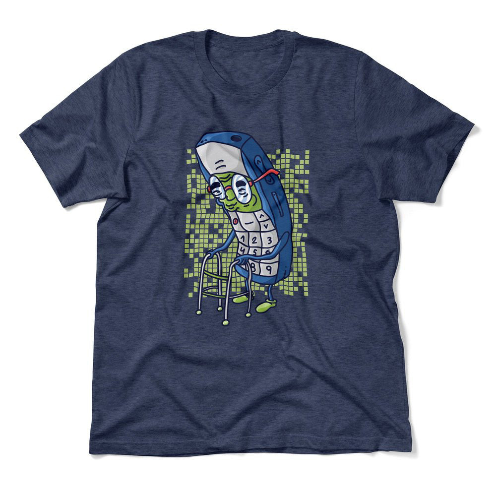 Old Nokia Cellphone Men/Unisex T-Shirt in Heather Navy color