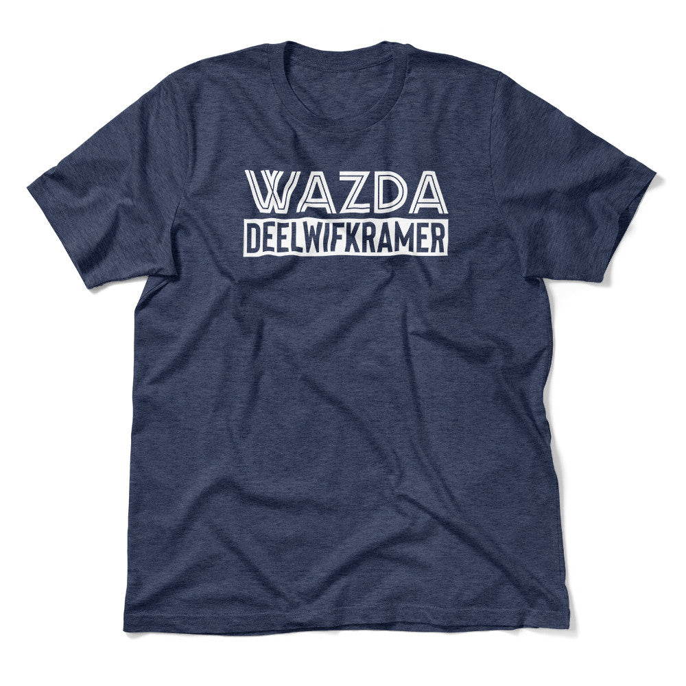 Wazda Deelwifkramer Men/Unisex T-Shirt in Heather Navy color