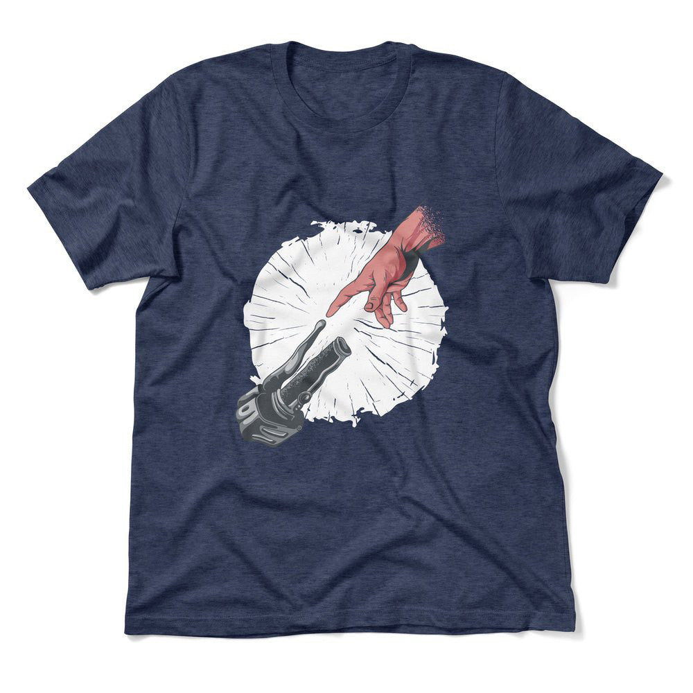Creation Of Adam - Motorcycle Men/Unisex T-Shirt in Heather Navy color