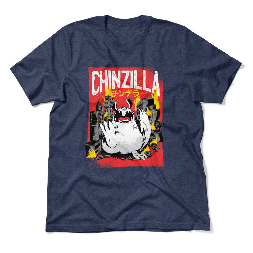 Chinzilla Monster Men/Unisex T-Shirt in Heather Navy color