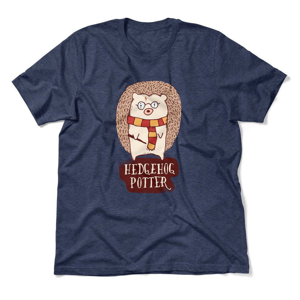 Hedge Hog Potter Men/Unisex T-Shirt in Heather Navy color