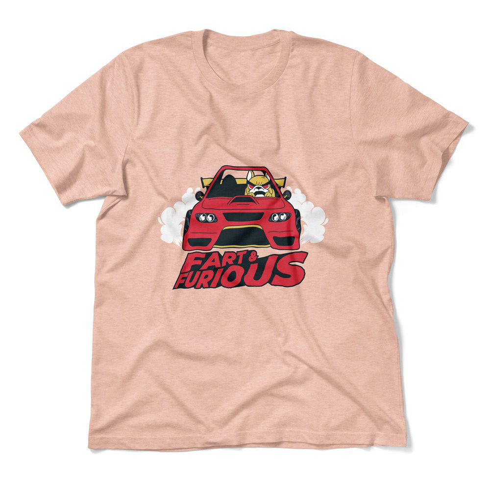 Fart And Furious Men/Unisex T-Shirt in Heather Peach color