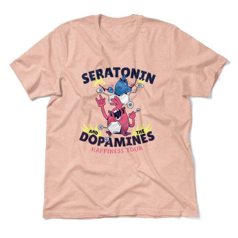 Molecules Rock Men/Unisex T-Shirt in Heather Peach color