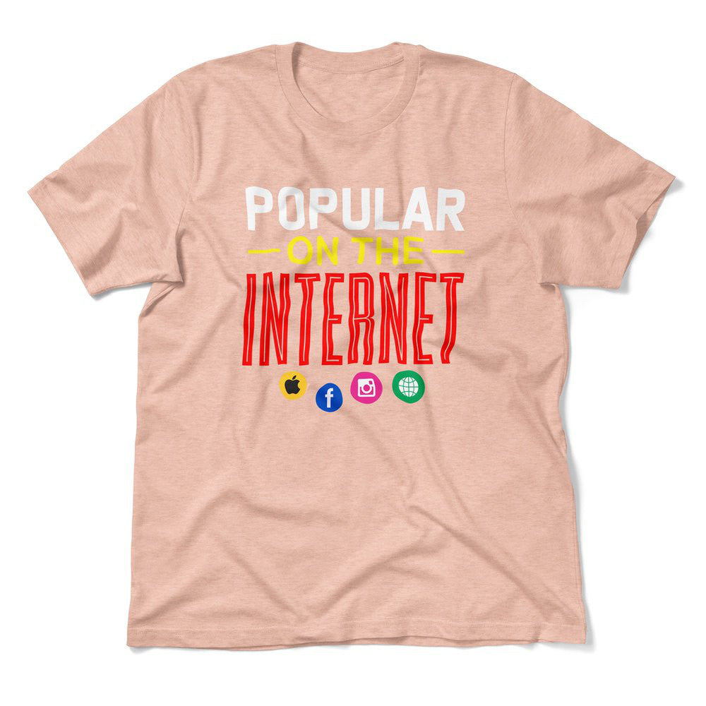 Popular On The Internet Men/Unisex T-Shirt in Heather Peach color