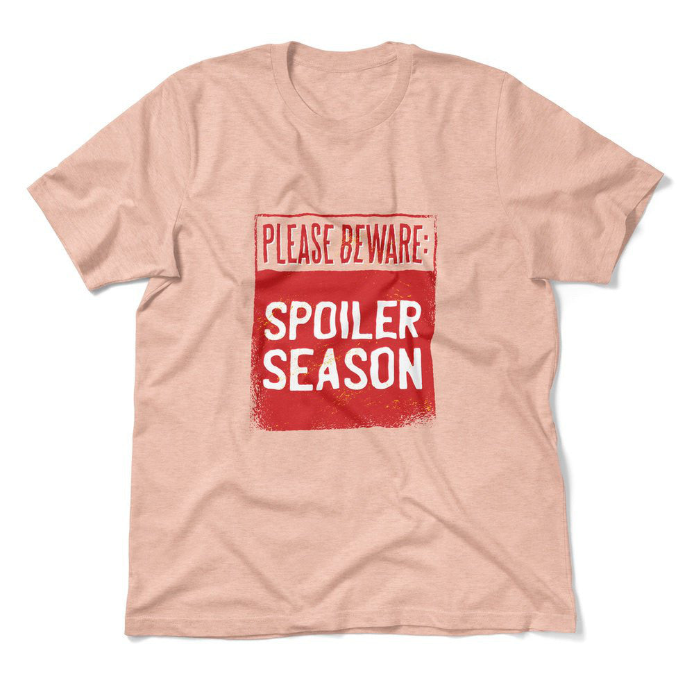 Spoiler Alert Men/Unisex T-Shirt in Heather Peach color
