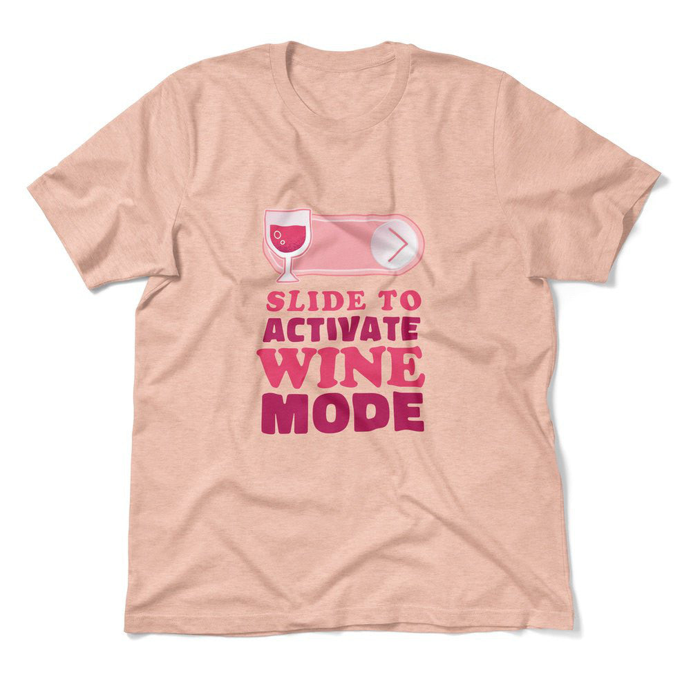 Swipe Right For Wine Mode Men/Unisex T-Shirt in Heather Peach color