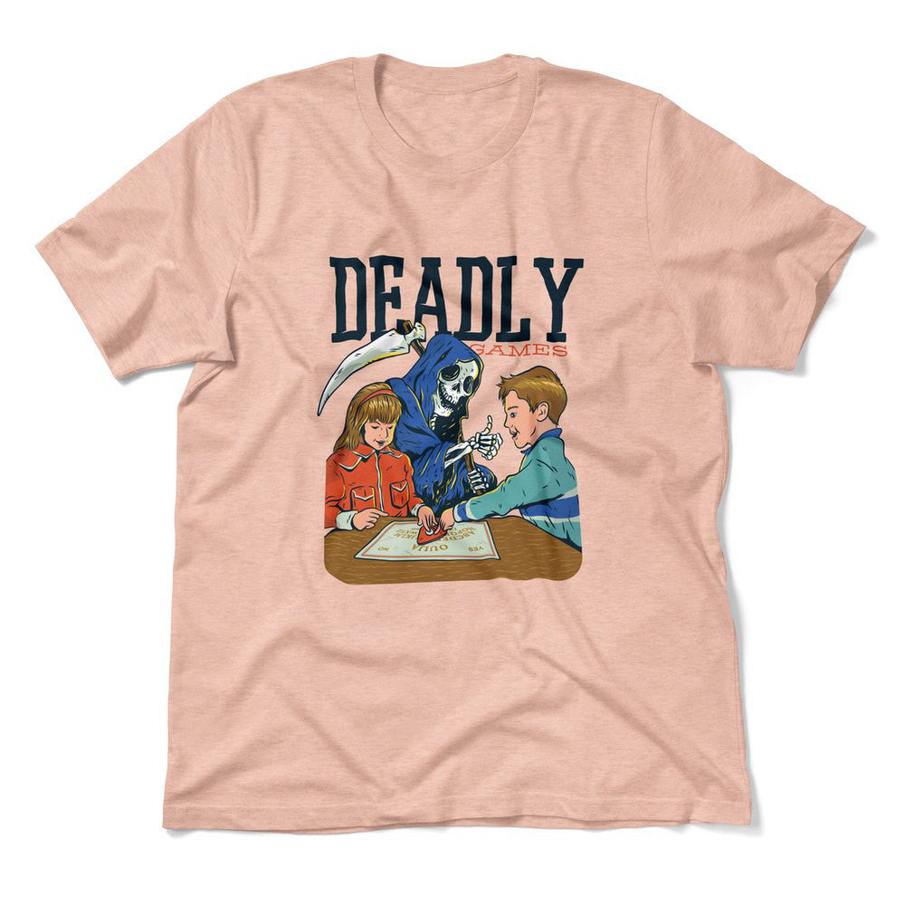Deadly Games Men/Unisex T-Shirt in Heather Peach color