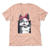 French Bulldog Men/Unisex T-Shirt in Heather Peach color