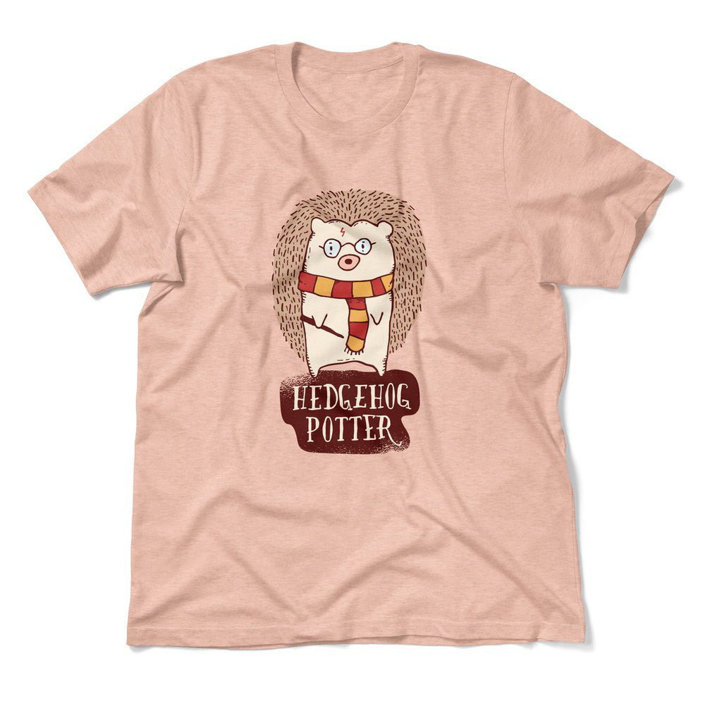 Hedge Hog Potter Men/Unisex T-Shirt in Heather Peach color