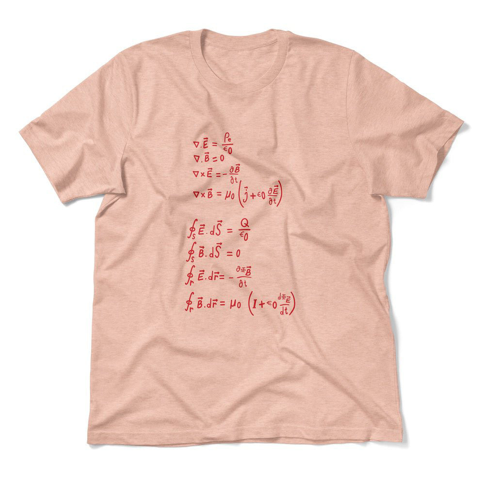 Physics Formula Men/Unisex T-Shirt in Heather Peach color
