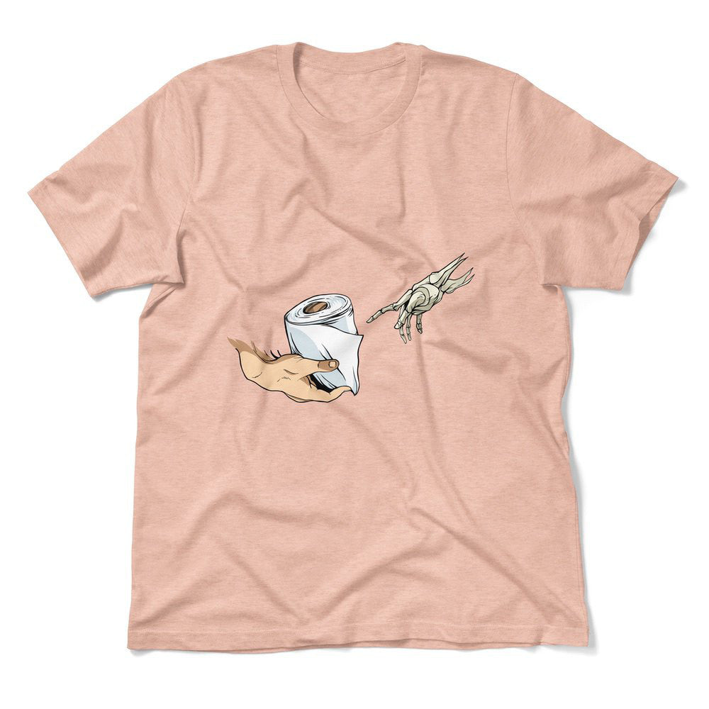 Creation Of Adam - Toilet Paper Men/Unisex T-Shirt in Heather Peach color