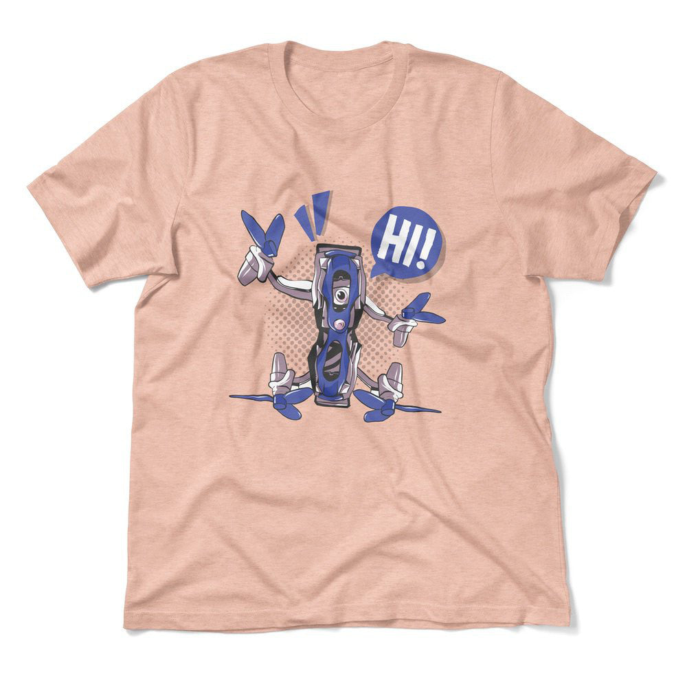 Quadcopter Robot Men/Unisex T-Shirt in Heather Peach color