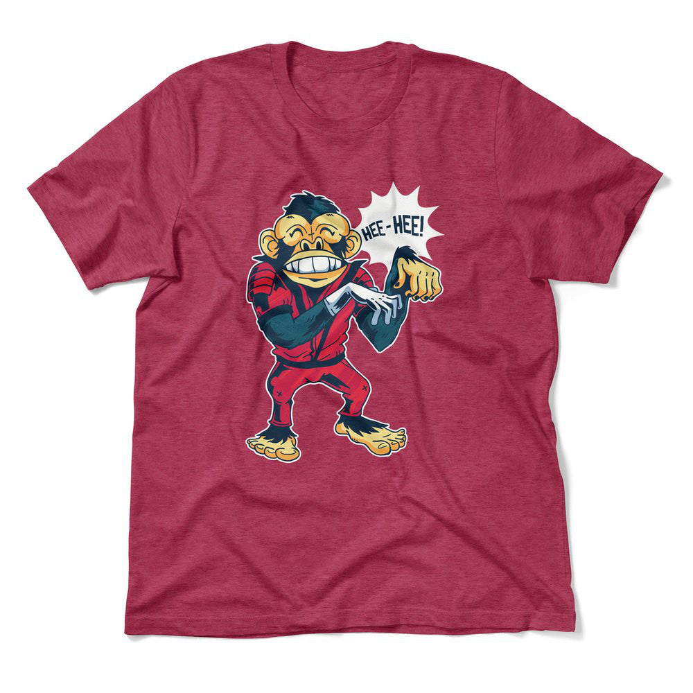 Dancing Monkey Jackson Men/Unisex T-Shirt in Heather Raspberry color