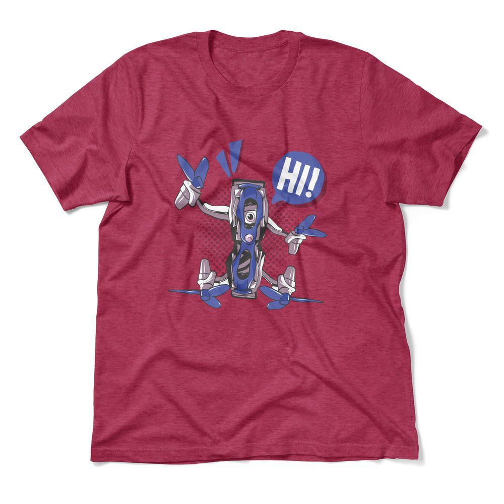 Quadcopter Robot Men/Unisex T-Shirt in Heather Raspberry color