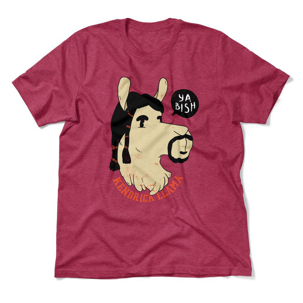 Kendrick Llama Men/Unisex T-Shirt in Heather Raspberry color