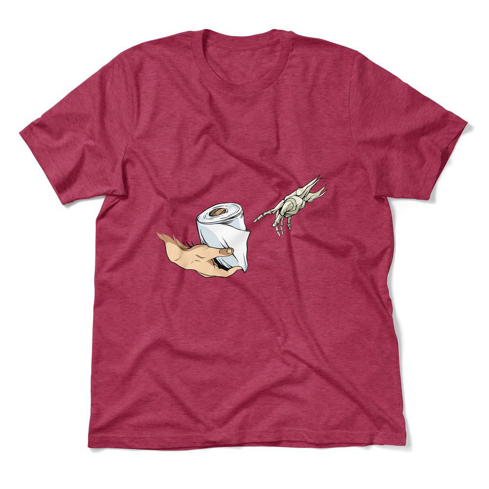 Creation Of Adam - Toilet Paper Men/Unisex T-Shirt in Heather Raspberry color