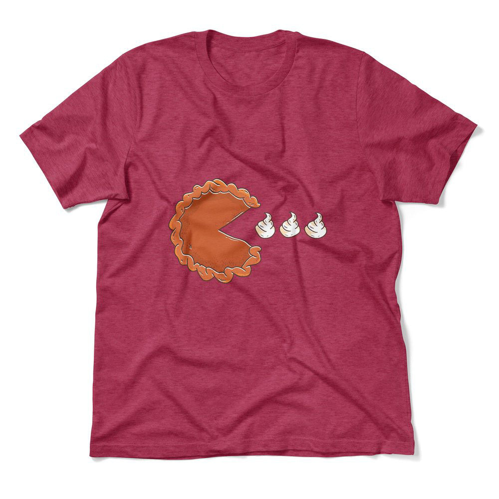 Pie Eating Cream Men/Unisex T-Shirt in Heather Raspberry color