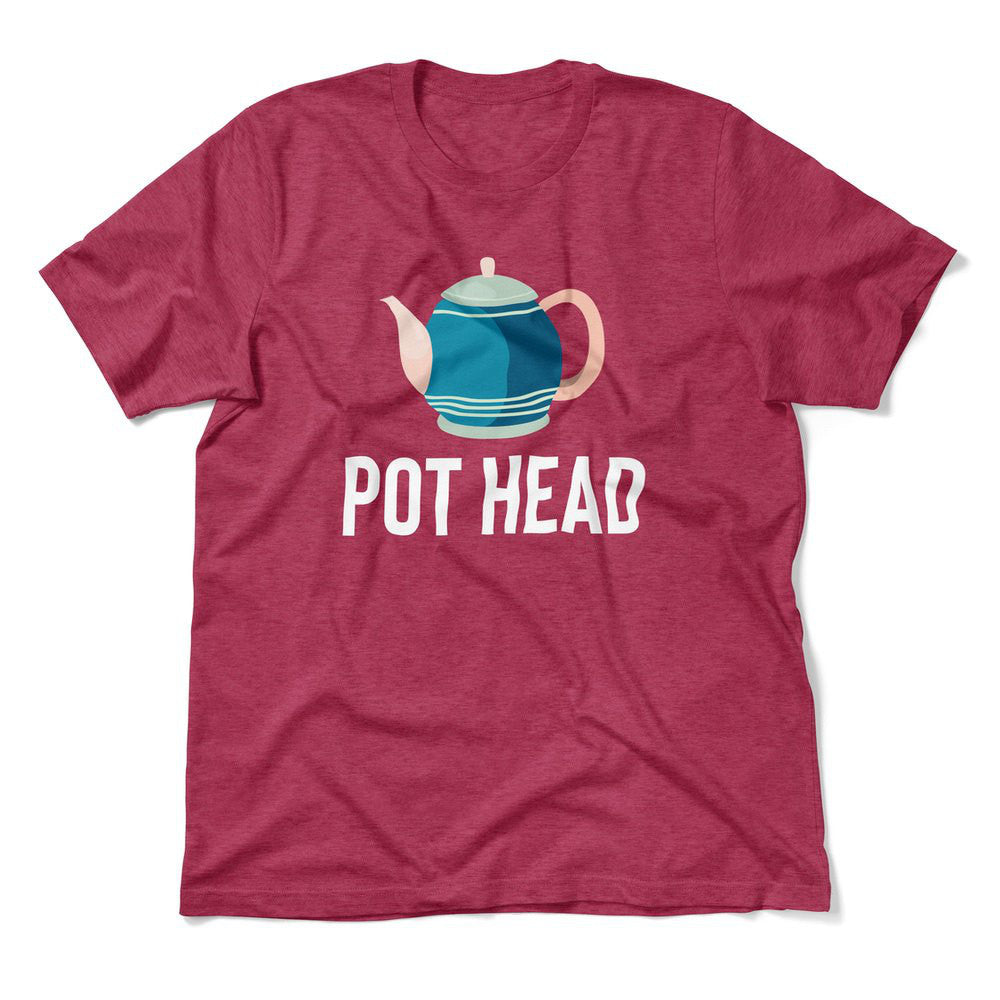 Pot Head Men/Unisex T-Shirt in Heather Raspberry color
