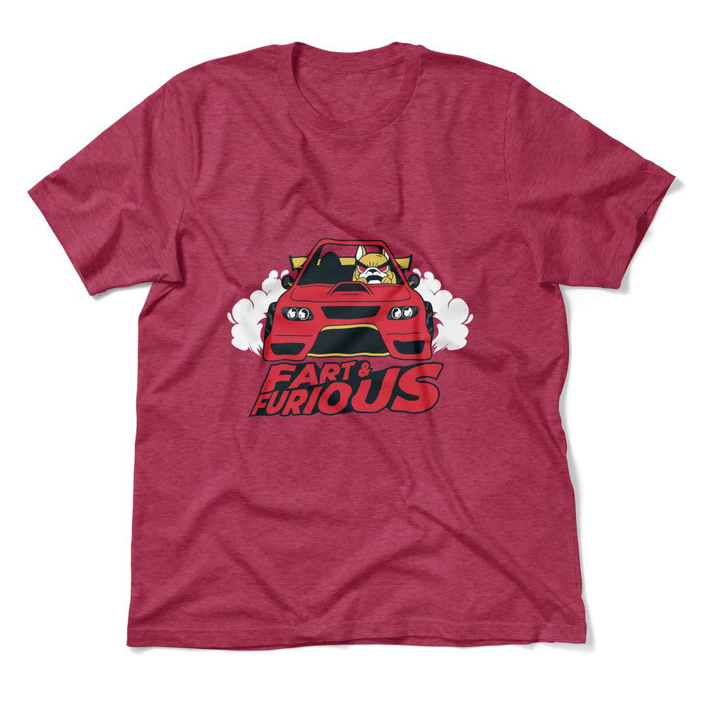 Fart And Furious Men/Unisex T-Shirt in Heather Raspberry color