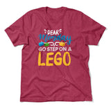Dear Monday, Go Step On A Lego Men/Unisex T-Shirt in Heather Raspberry color