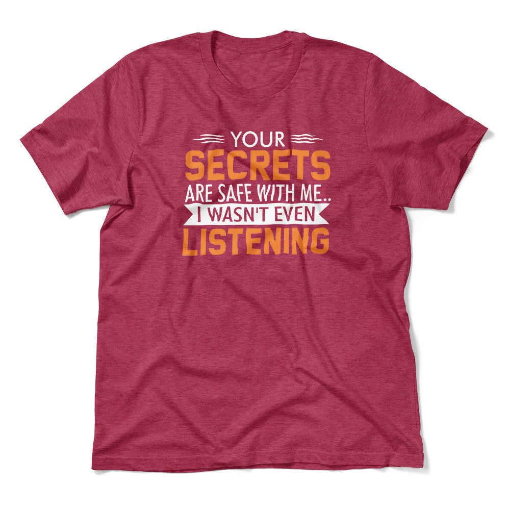 Your Secrets Are Safe With Me Men/Unisex T-Shirt in Heather Raspberry color