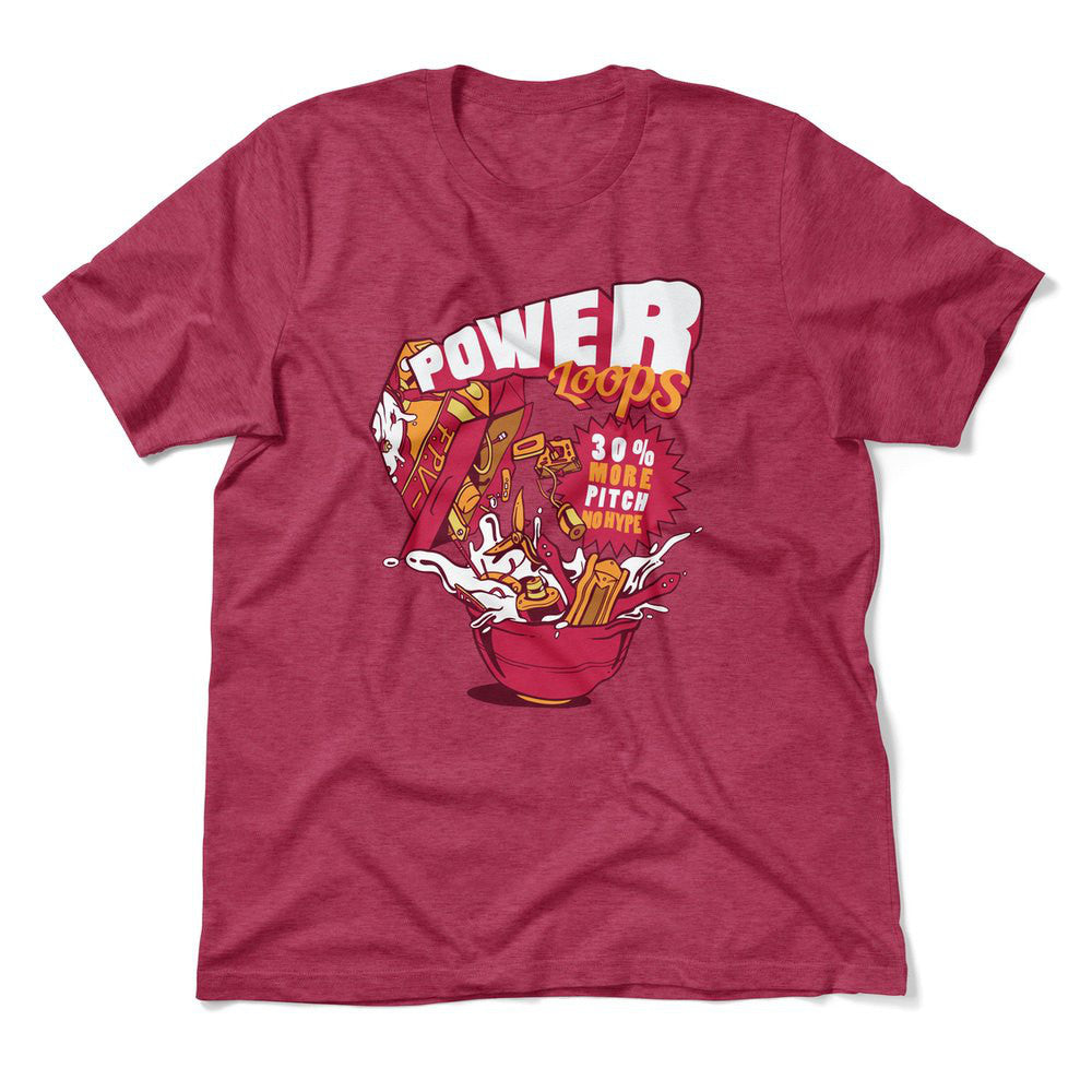 Power Loops Men/Unisex T-Shirt in Heather Raspberry color