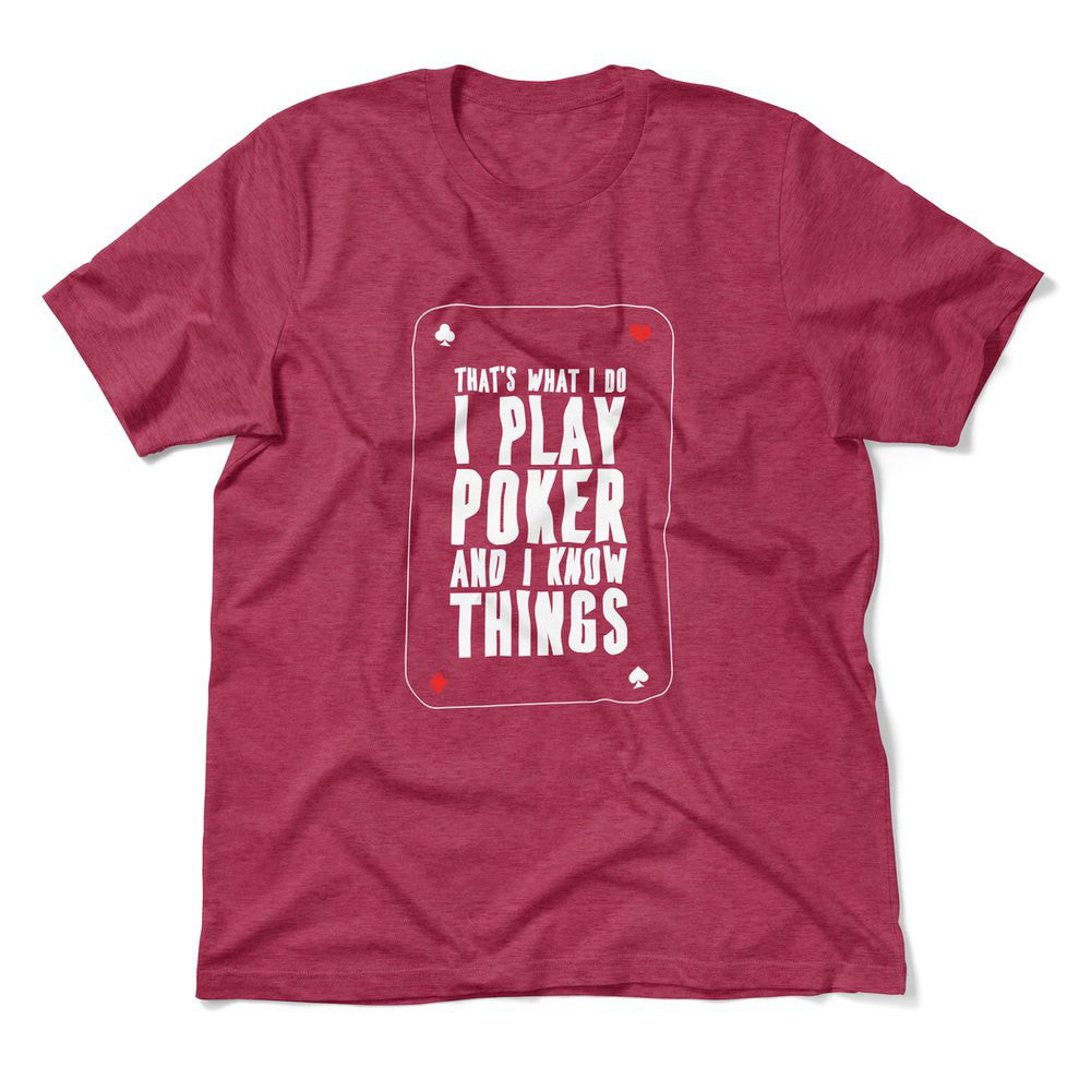Play Poker Men/Unisex T-Shirt in Heather Raspberry color