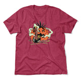 Baked Pumpkin Men/Unisex T-Shirt in Heather Raspberry color