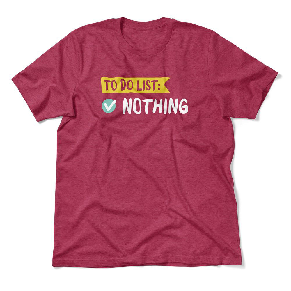 To Do List, Nothing Men/Unisex T-Shirt in Heather Raspberry color