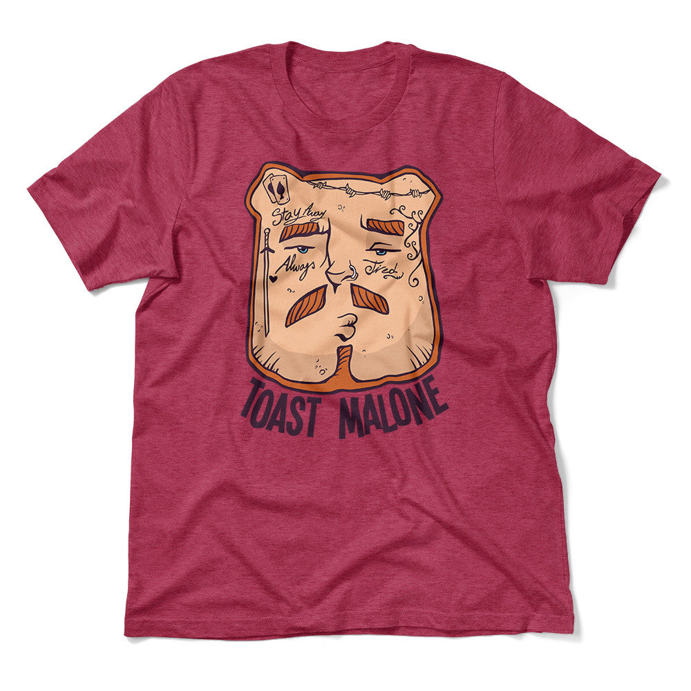Toast Malone Men/Unisex T-Shirt in Heather Raspberry color