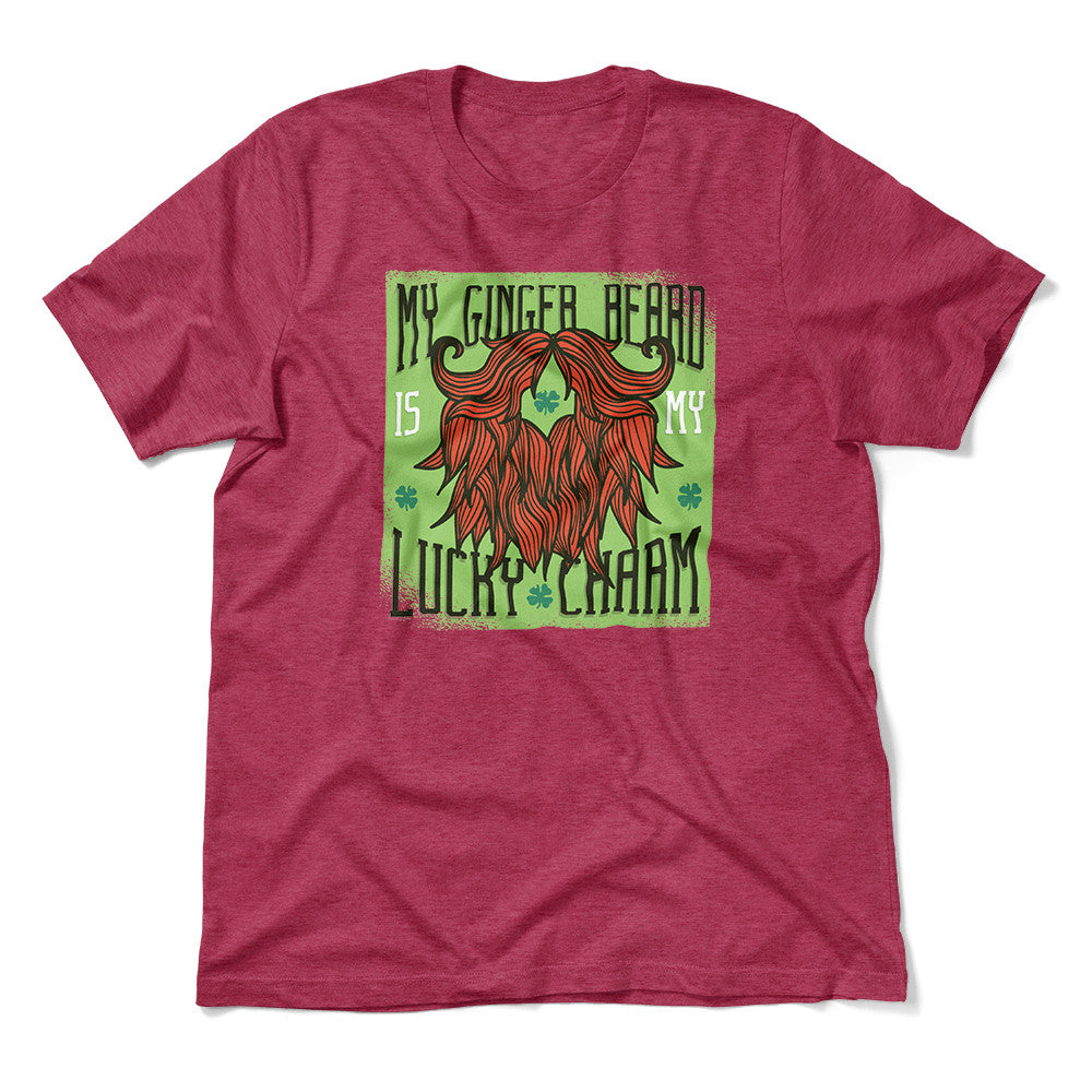 My Ginger Beard Is My Lucky Charm Men/Unisex T-Shirt in Heather Raspberry color